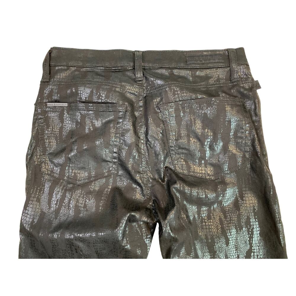 Rock & Republic Jeans Black Stretch Mamba Textured Women's Size 12M Berlin
